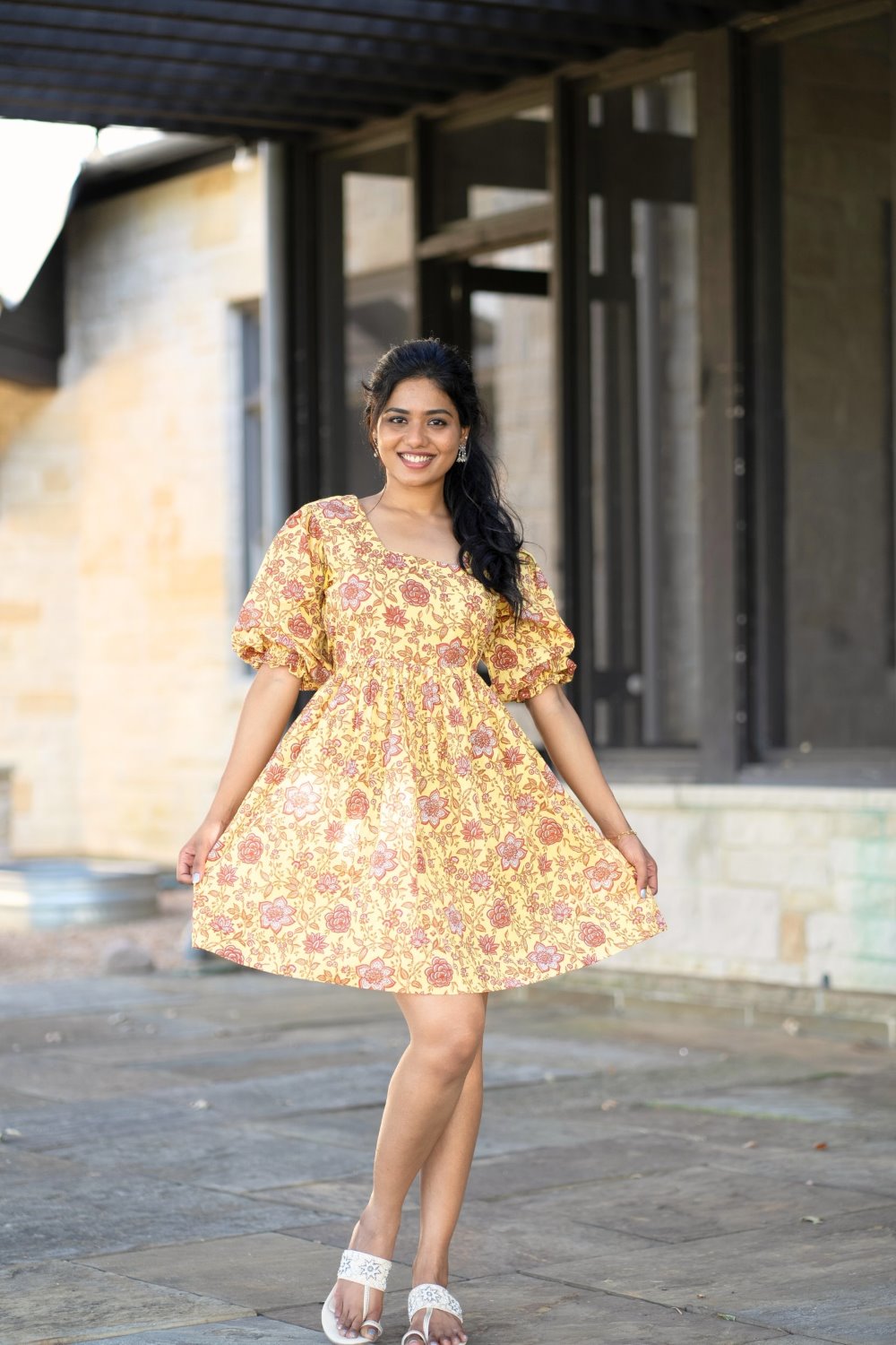 Stylish Floral Short Frock