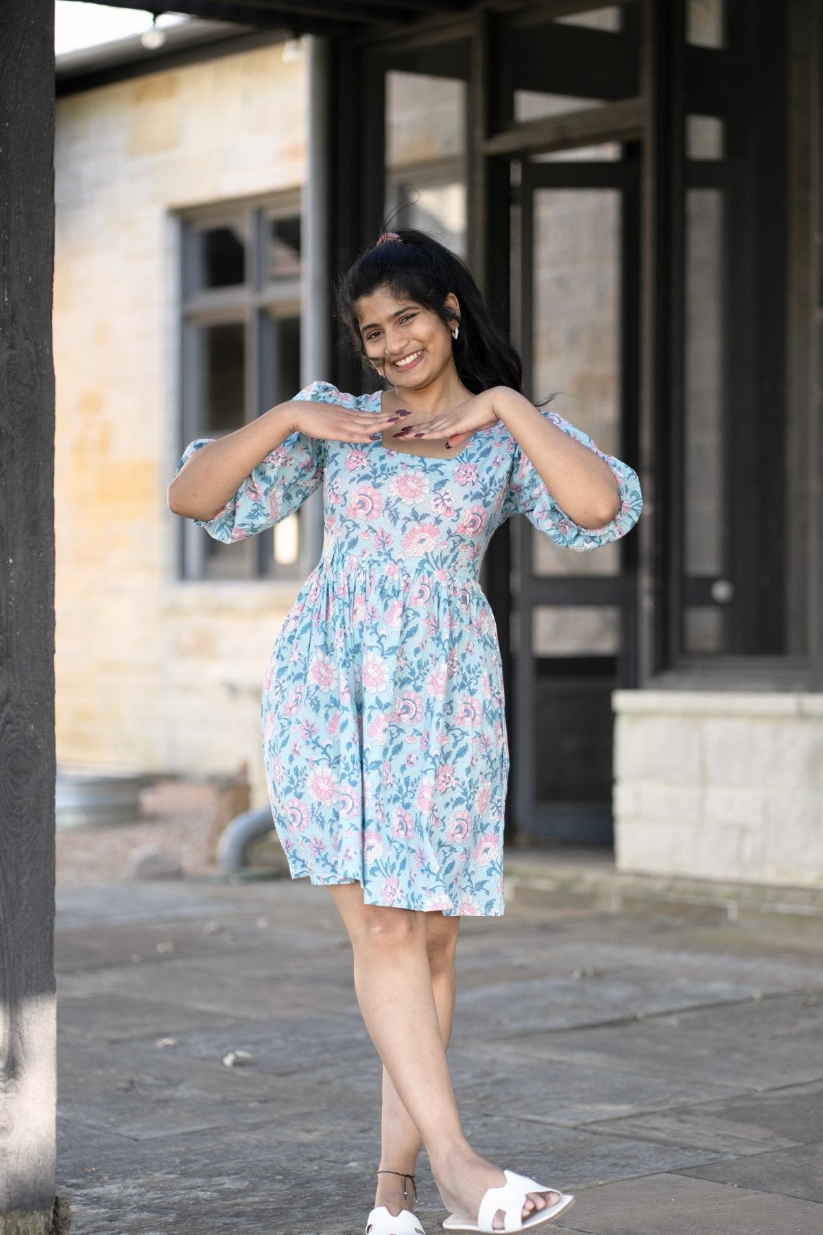 Stylish Floral Short Frock
