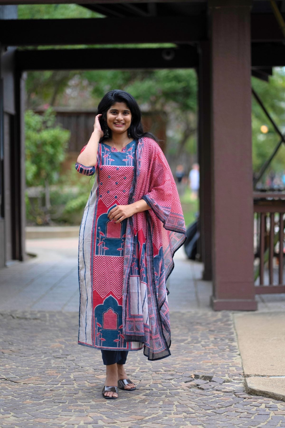 Rajasthani Print Three Piece Set