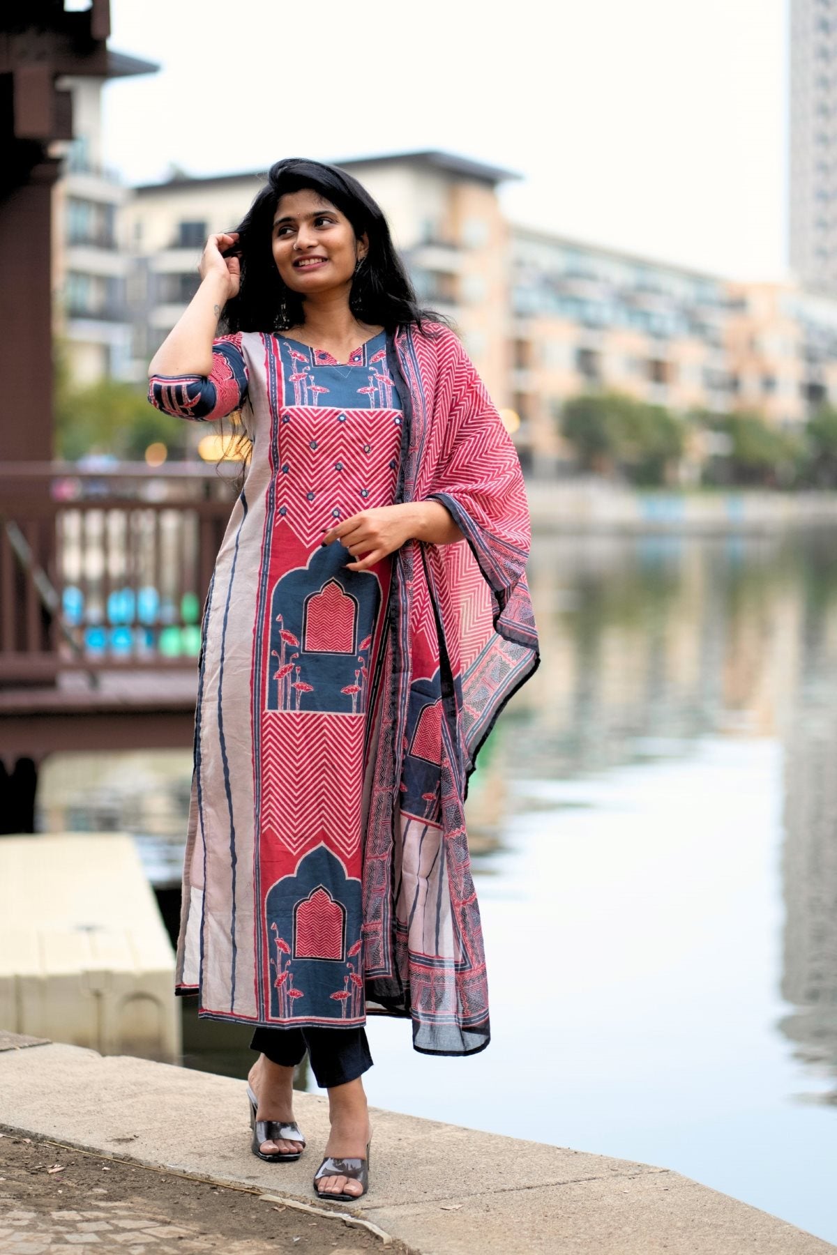 Rajasthani Print Three Piece Set