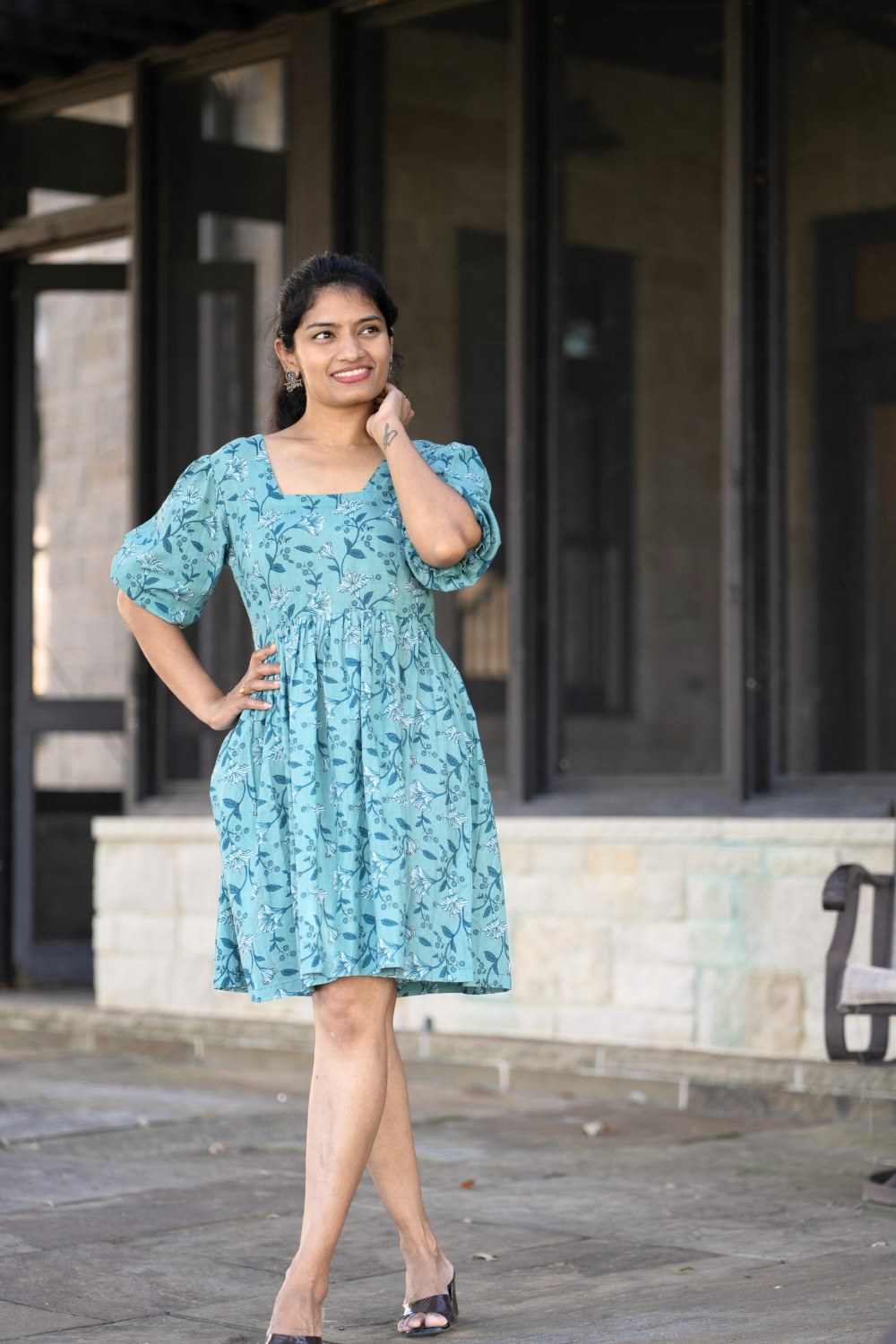 Stylish Floral Short Frock