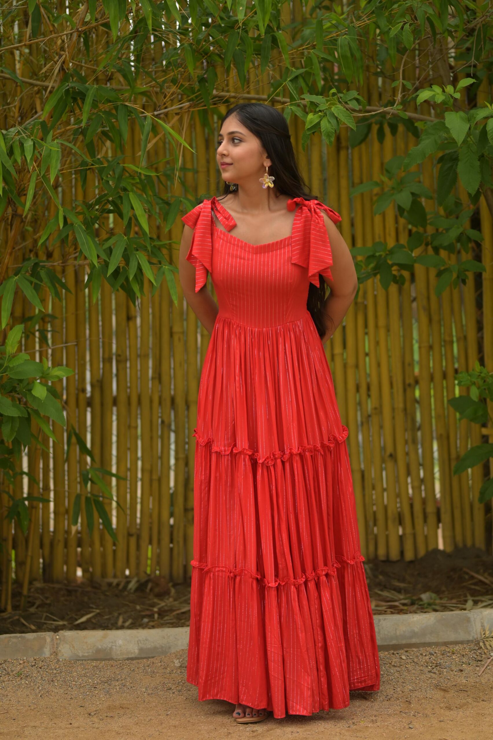 Vibrant Red Soft Cotton Dress