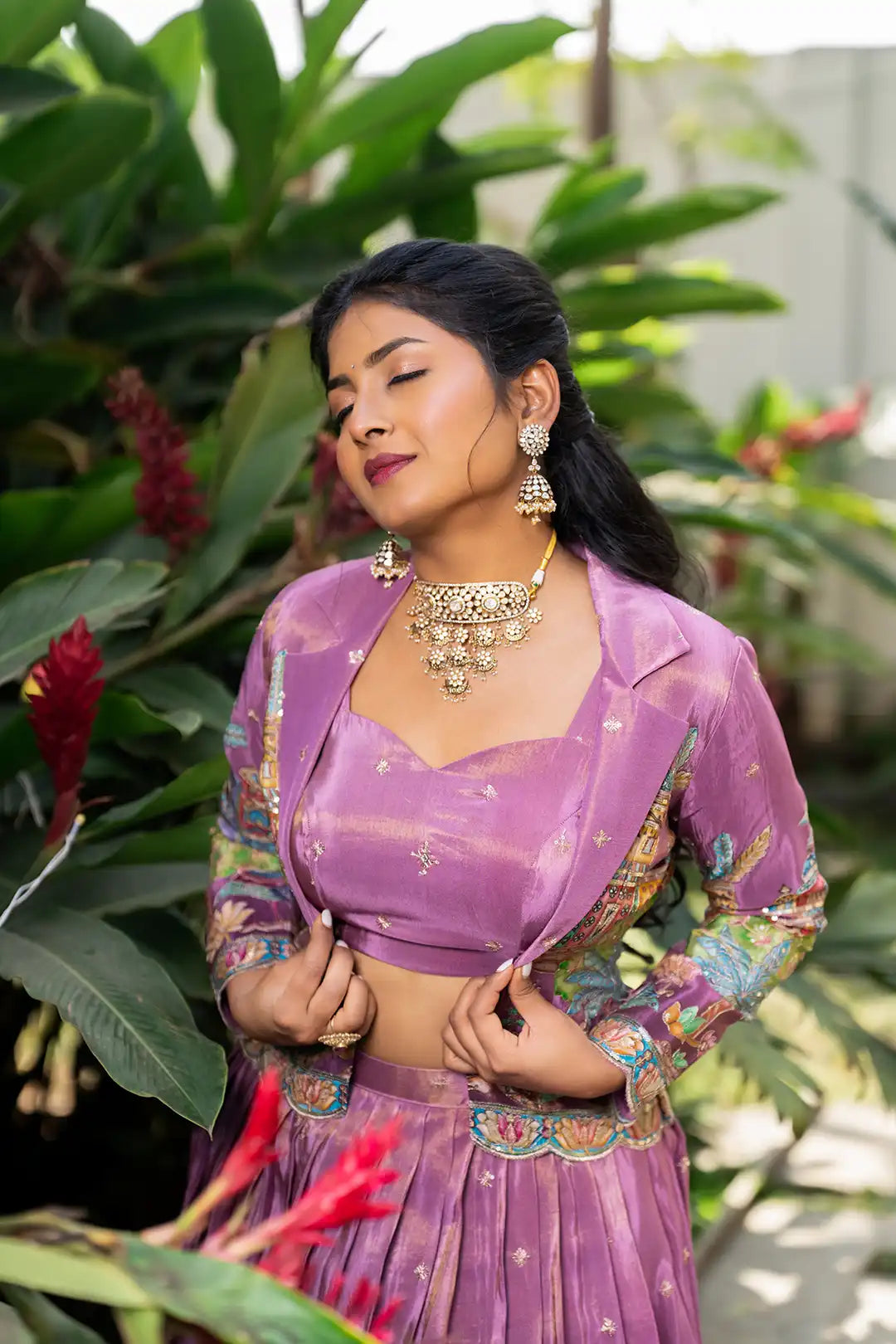 Rajwadi tissue lehanga