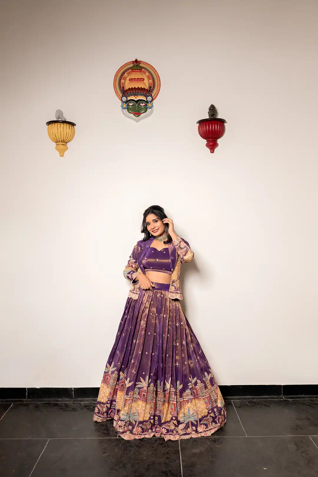 Rajwadi tissue lehanga