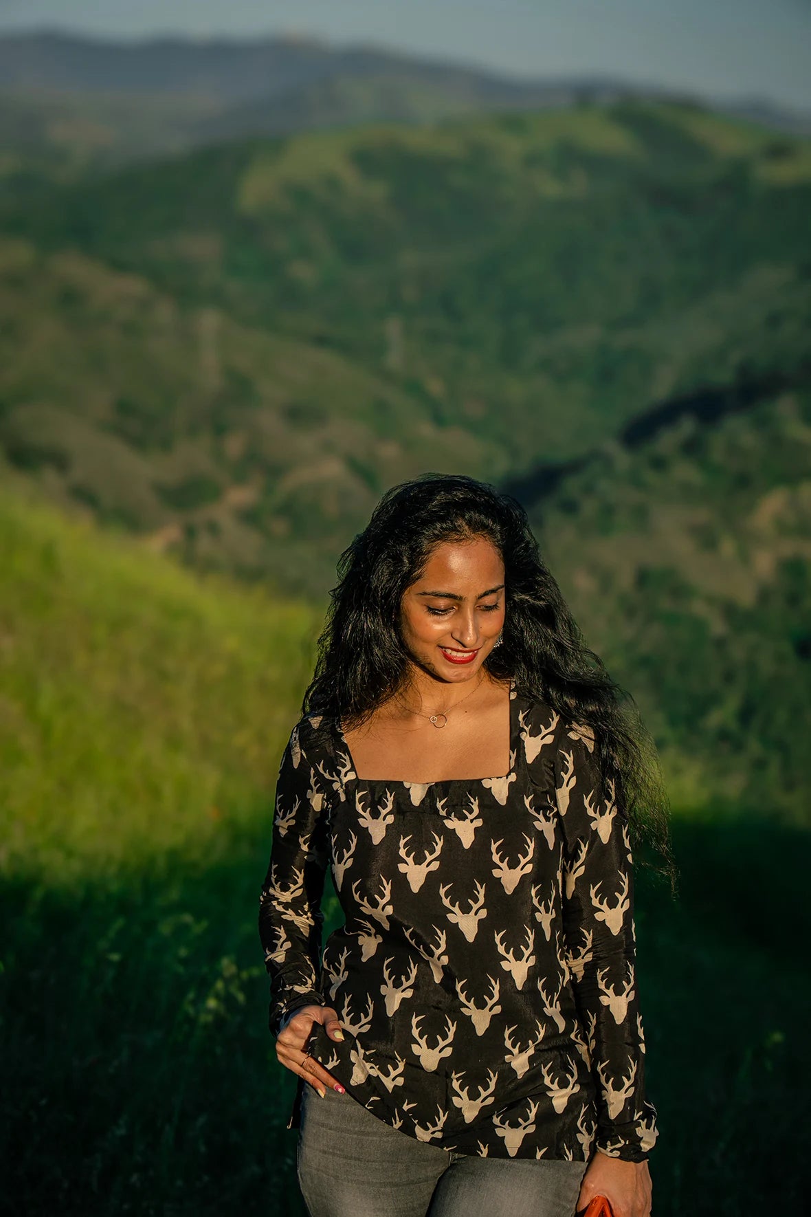 Black Kalamkari Short Kurti |