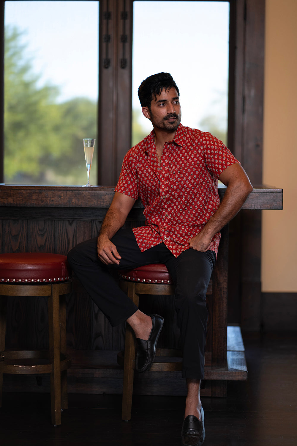 Red Cotton Classic Shirt