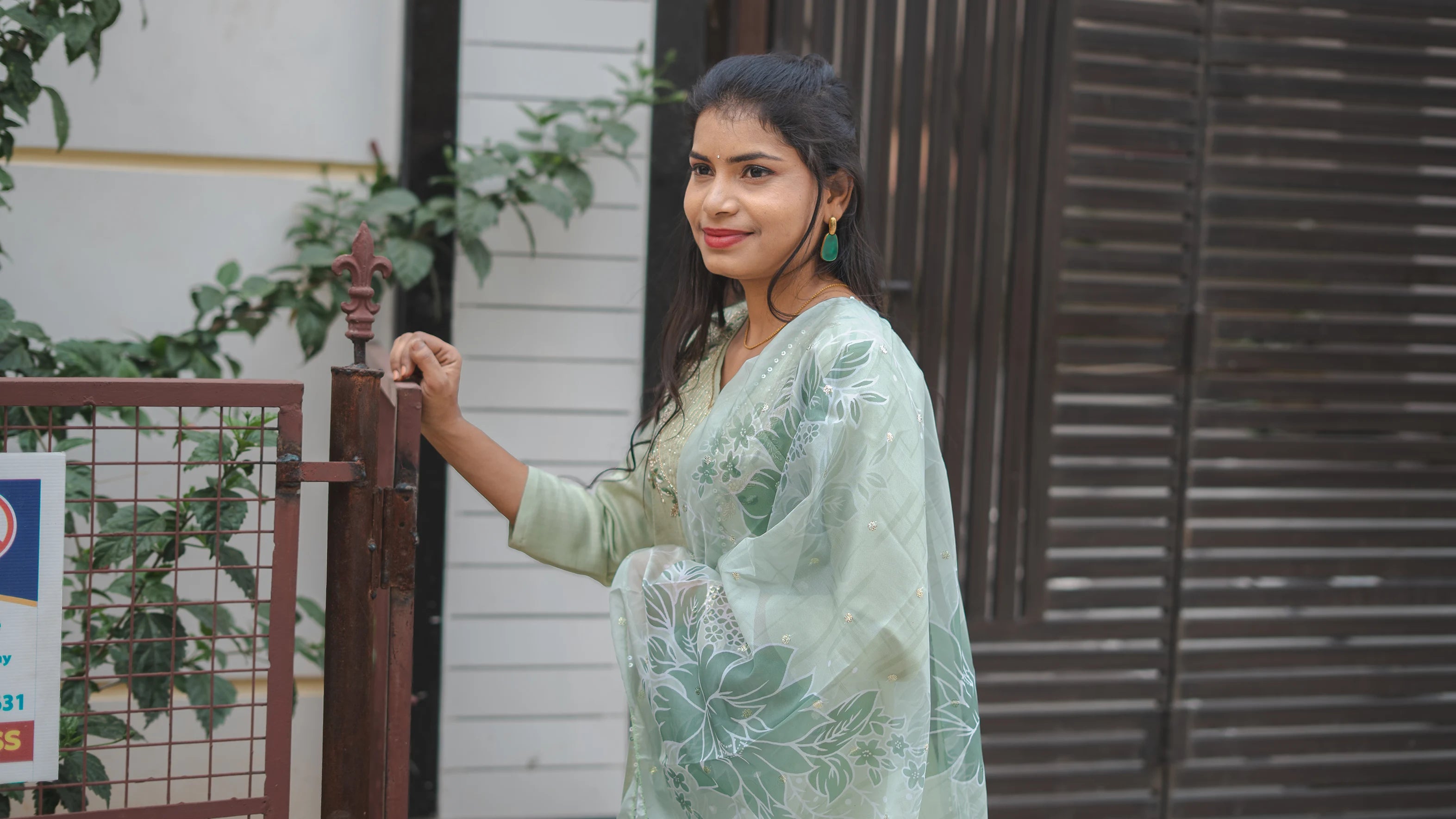 Green Linen Kurti Set