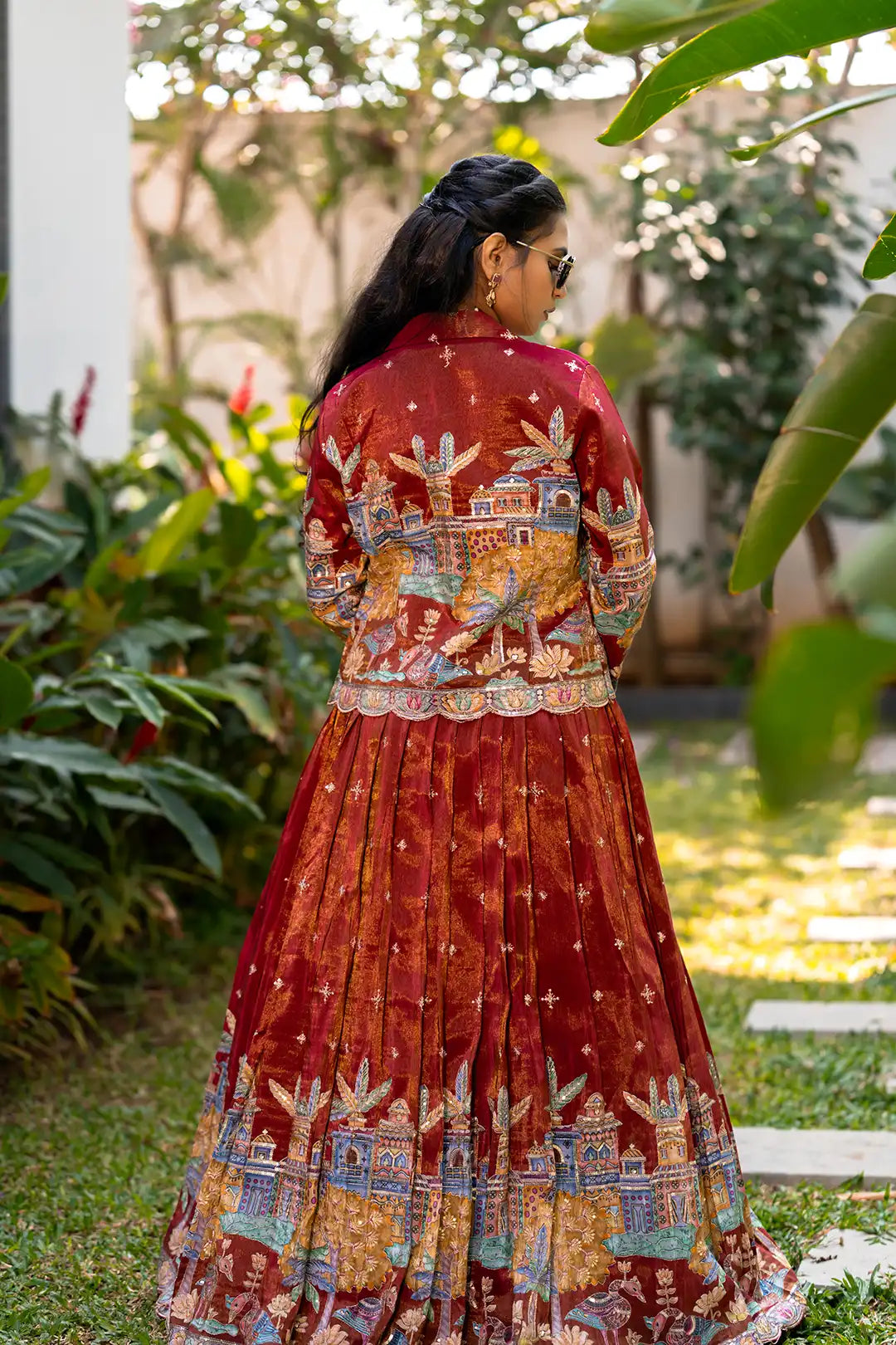 Rajwadi tissue lehanga