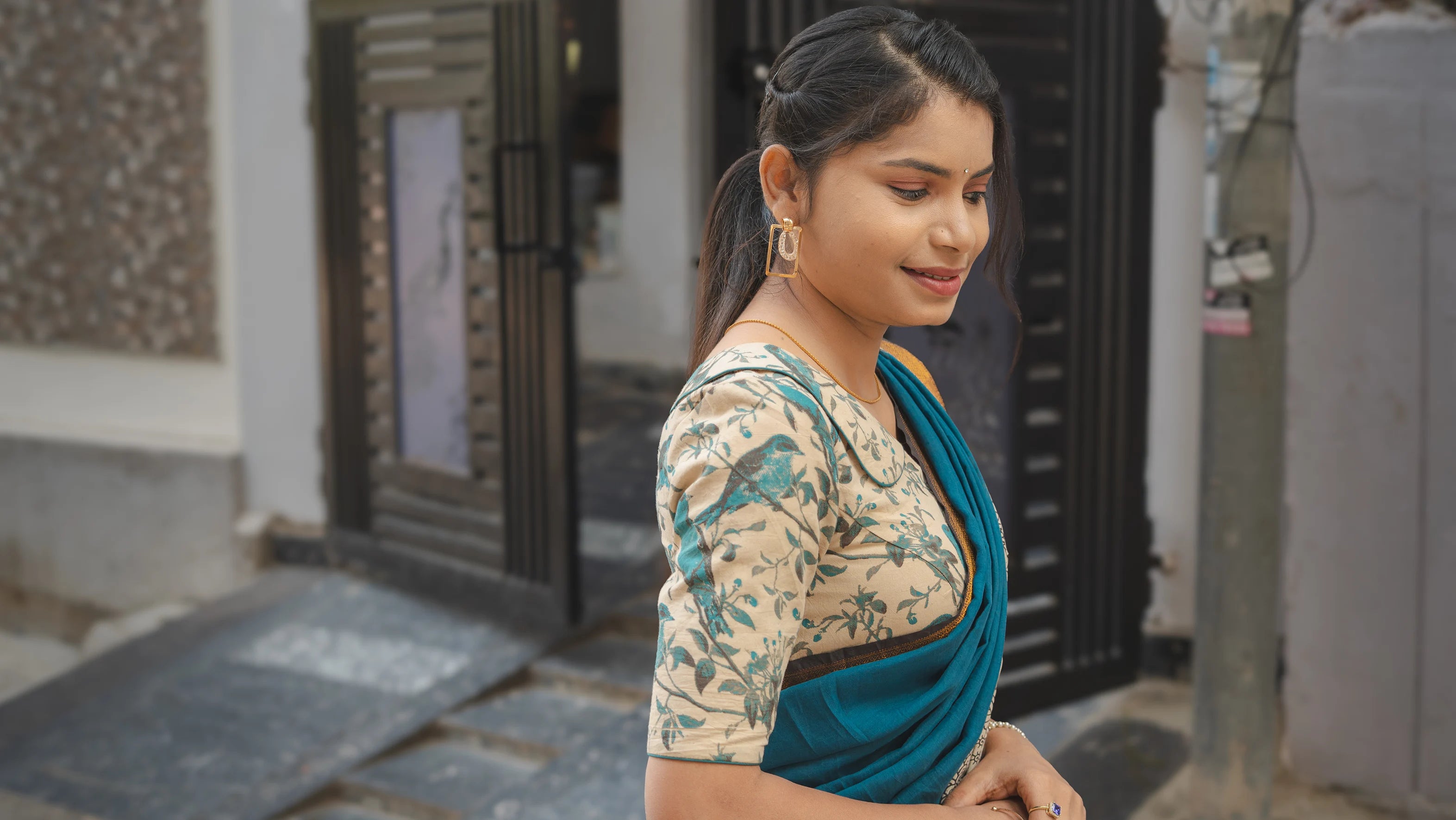 Blue Kalamkari Saree