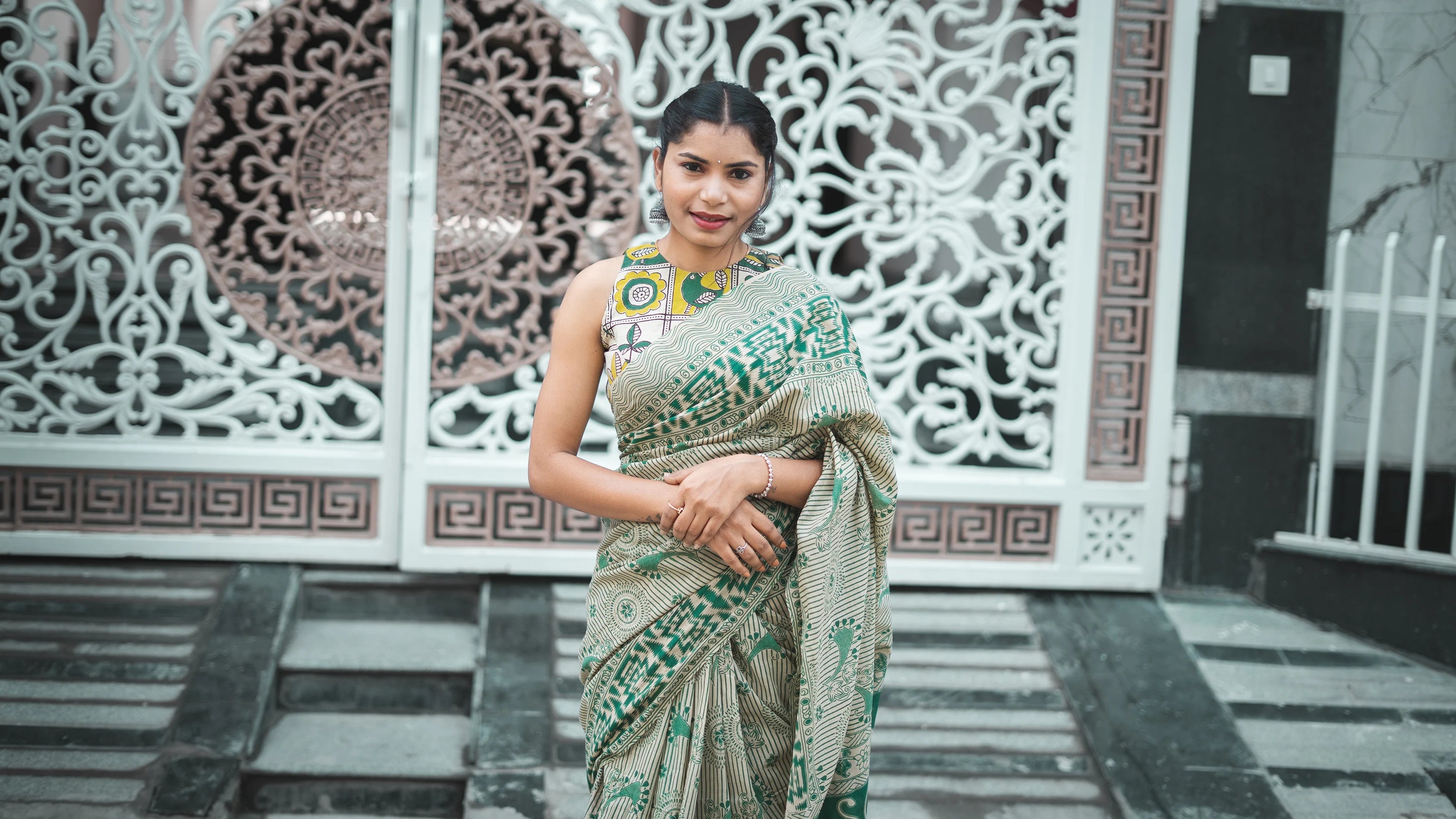 Green Soft Cotton Saree