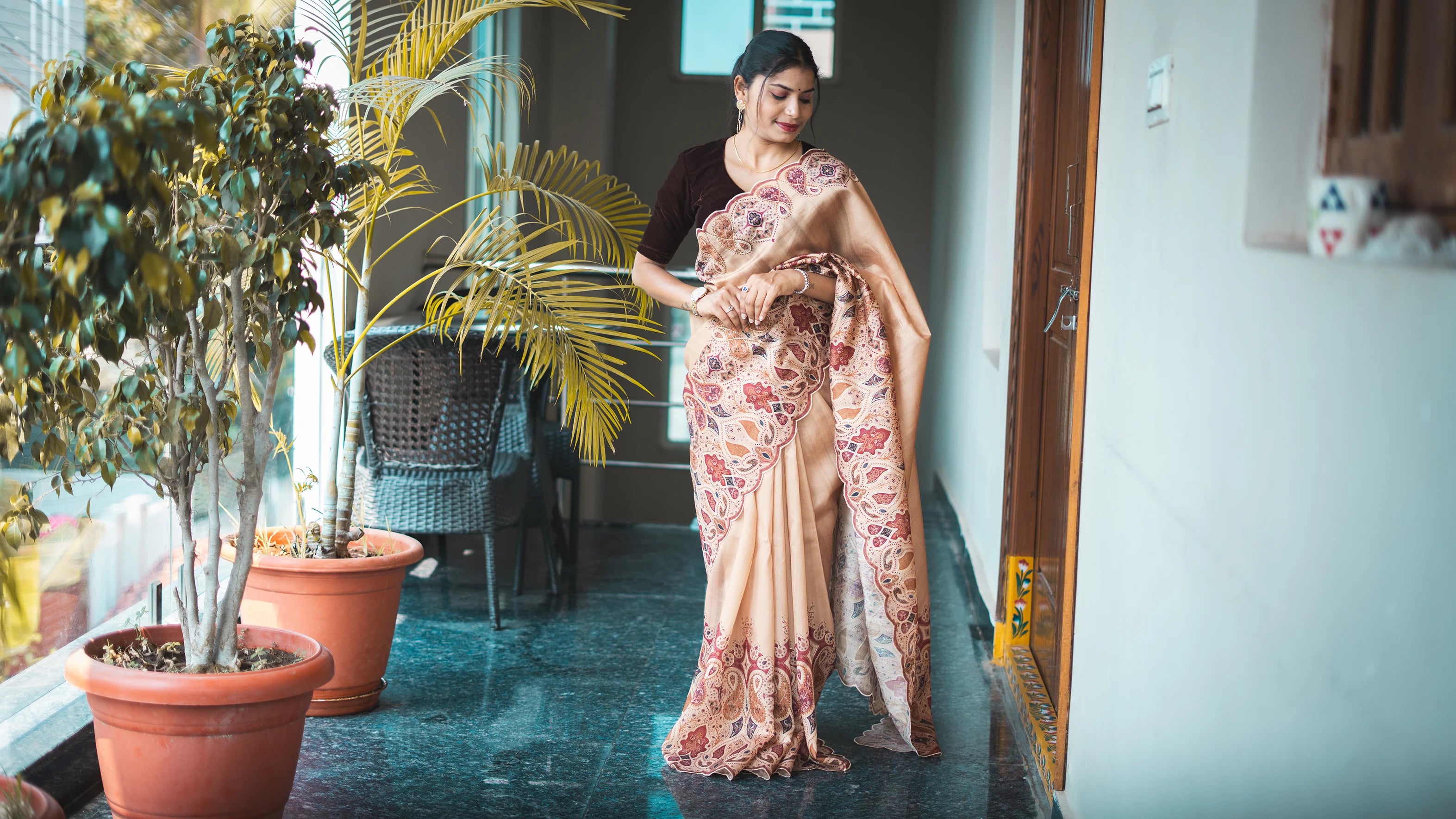 Semi Tussar saree
