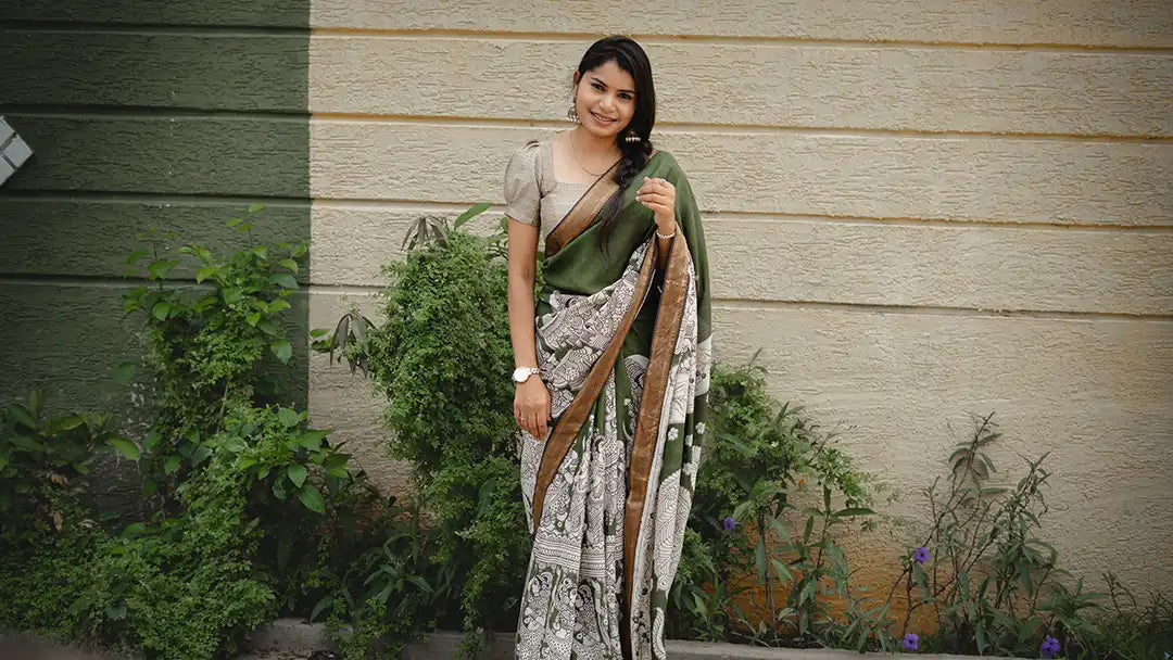Green Kalamkari Saree