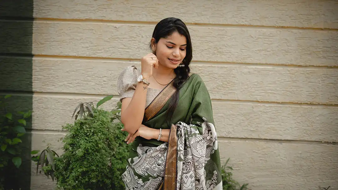 Green Kalamkari Saree