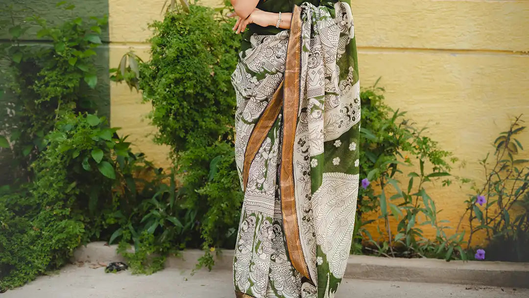 Green Kalamkari Saree