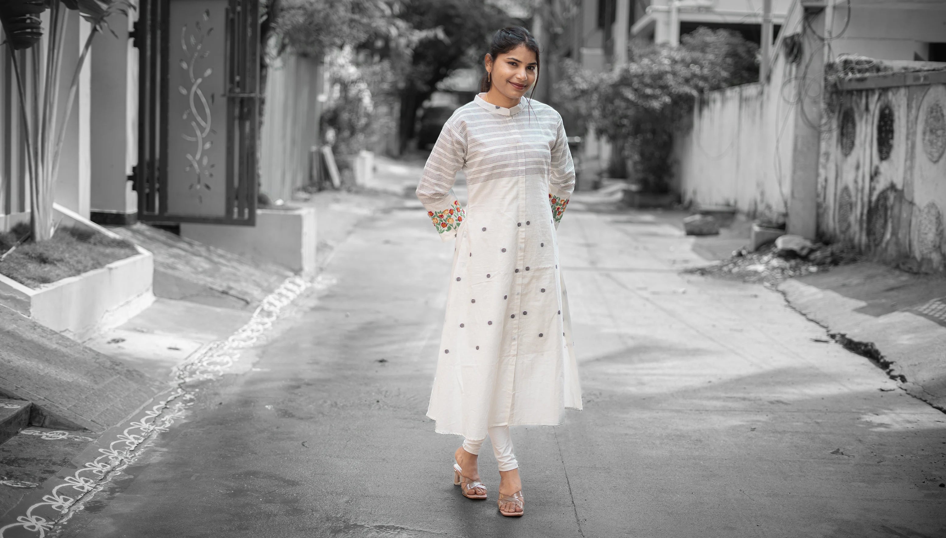 Jamdani cotton kurti