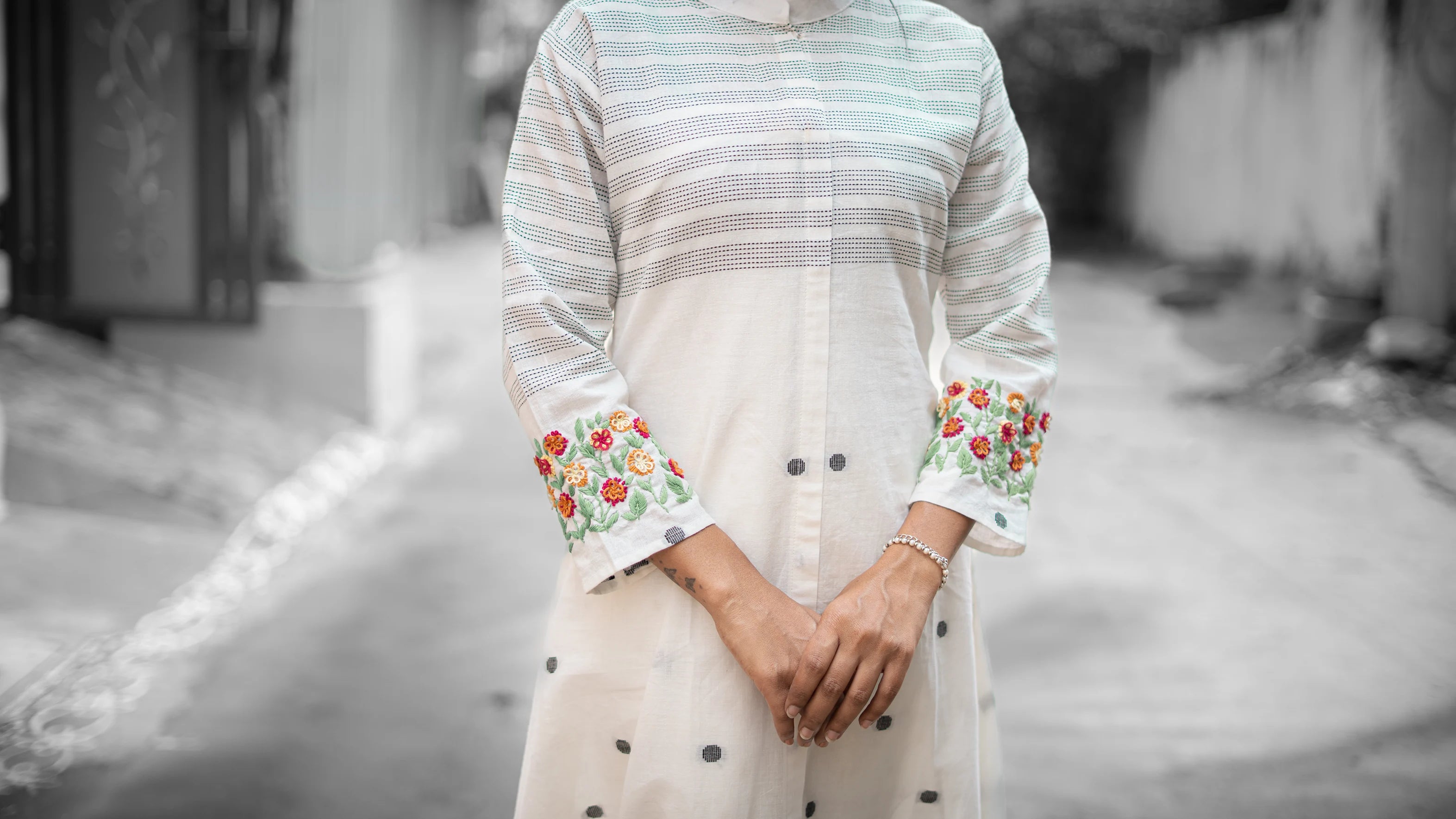 Jamdani cotton kurti