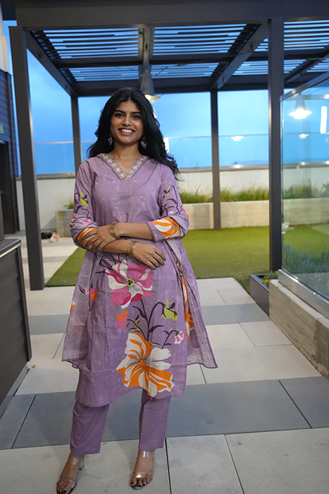 Cotton Printed Floral Kurti Set