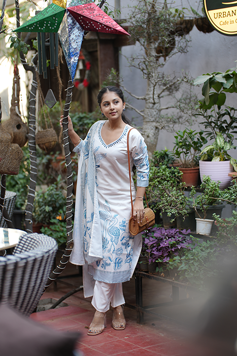 Rayon Cotton Printed Kurti Set