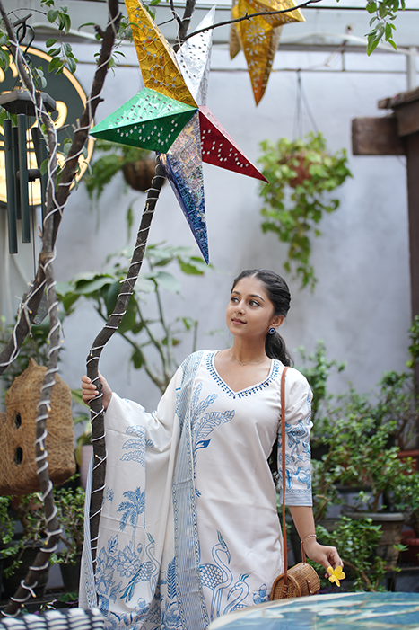 Rayon Cotton Printed Kurti Set