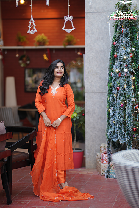 Russian Silk Top With Viscos Organza Dupatta