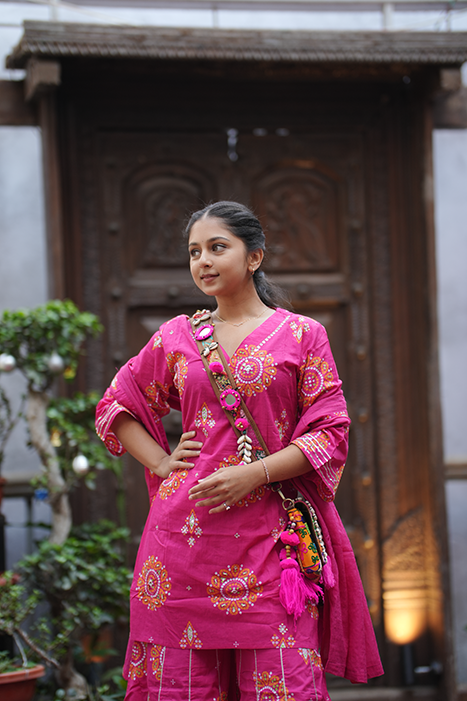 Cotton Sharara Set With Kota Dupatta