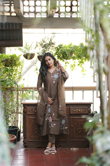 Pure Mul Chanderi Anarkali Suit