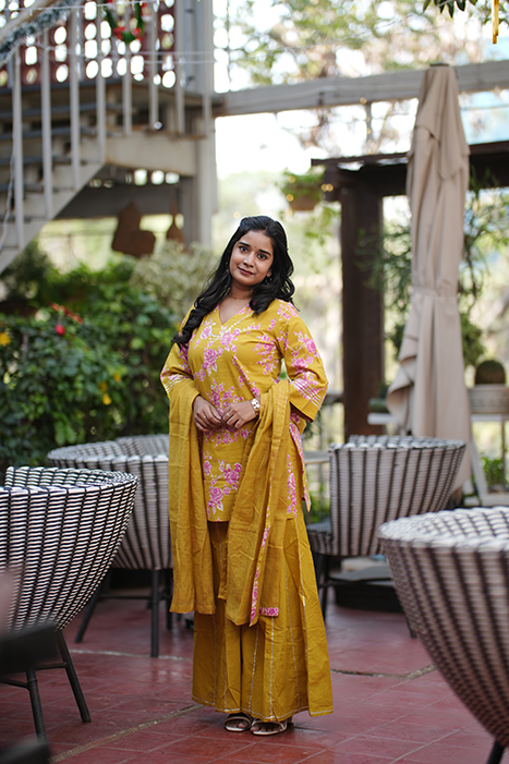 Cotton Sharara Set With Kota Dupatta