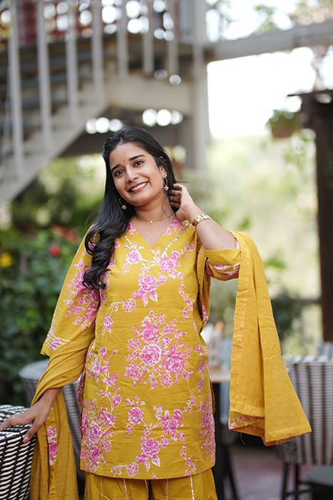 Cotton Sharara Set With Kota Dupatta