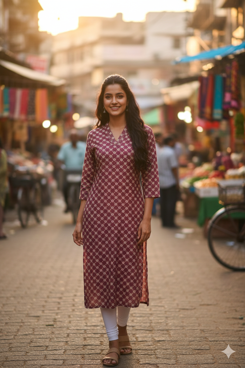 Silk Mix Cotton Kurti