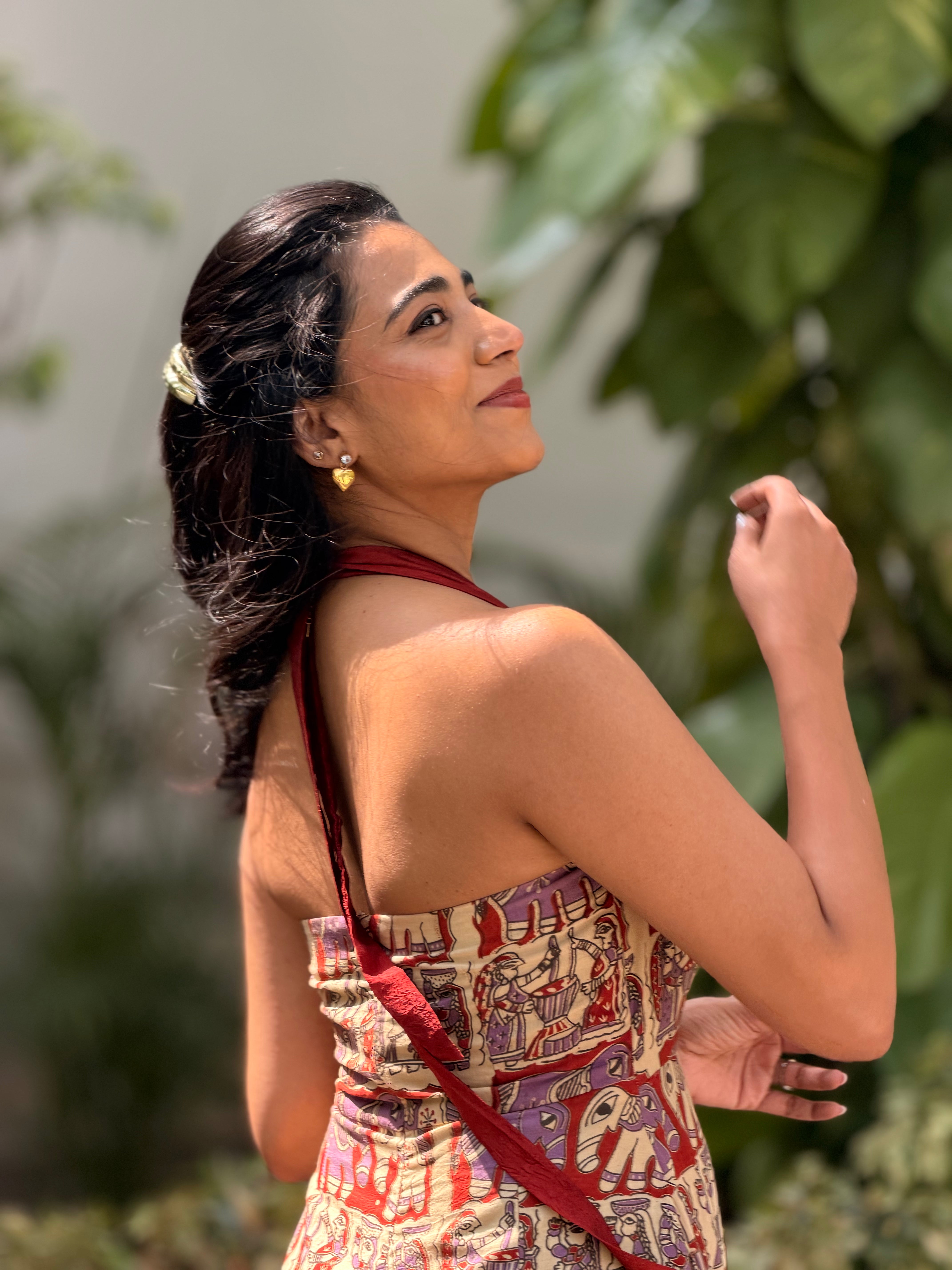 Kalamkari Cotton & Vichitra Silk Frock