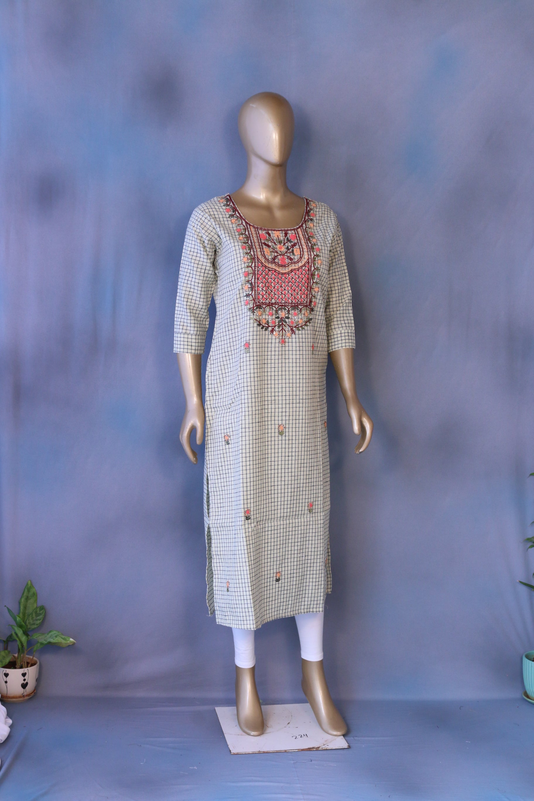 Organic Cotton Kurti With Embroidery