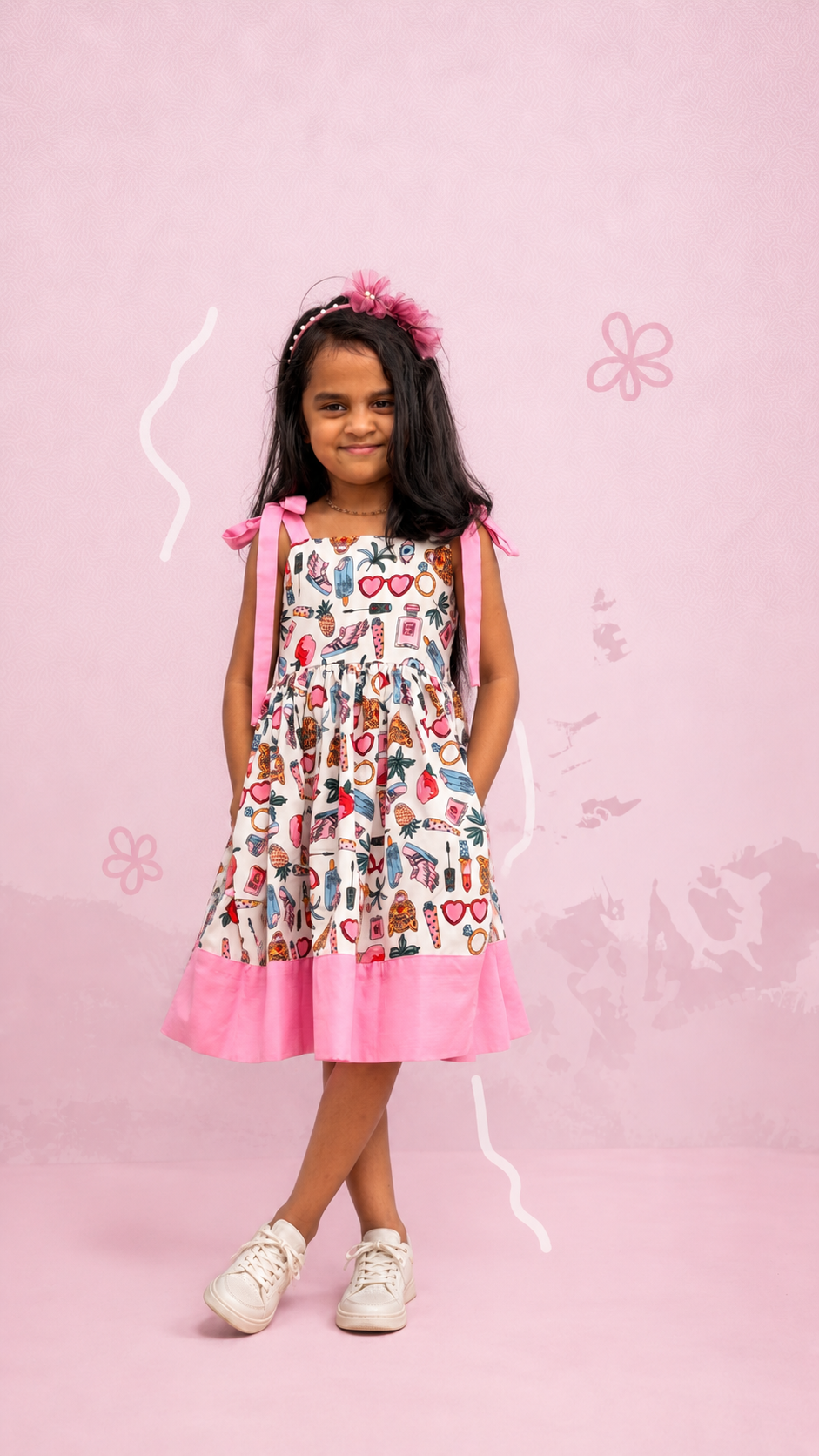 Girls Printed American Crepe Frock