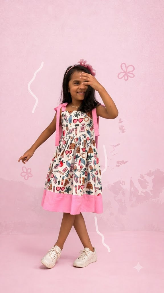 Girls Printed American Crepe Frock