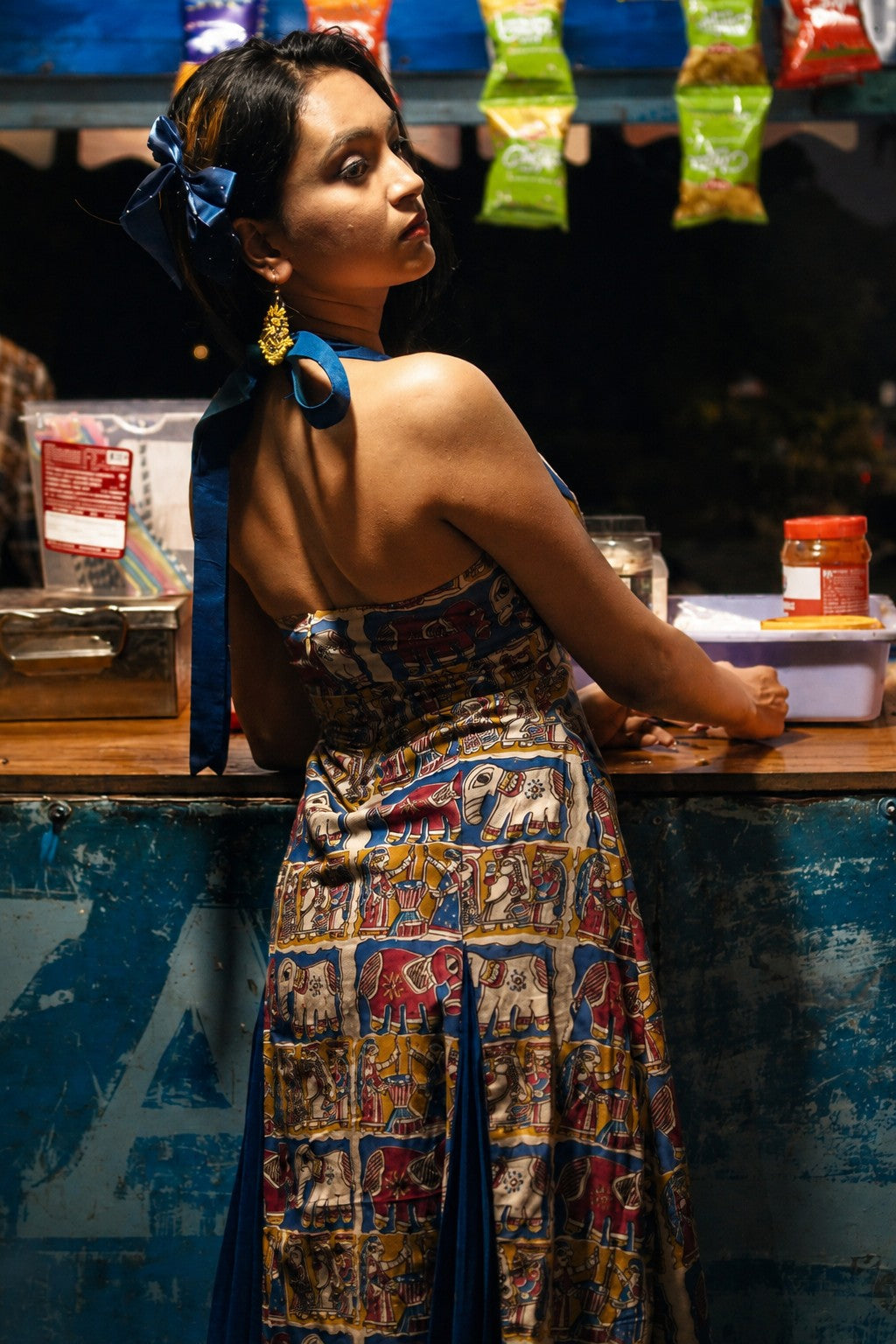 Kalamkari Cotton & Vichitra Silk Frock