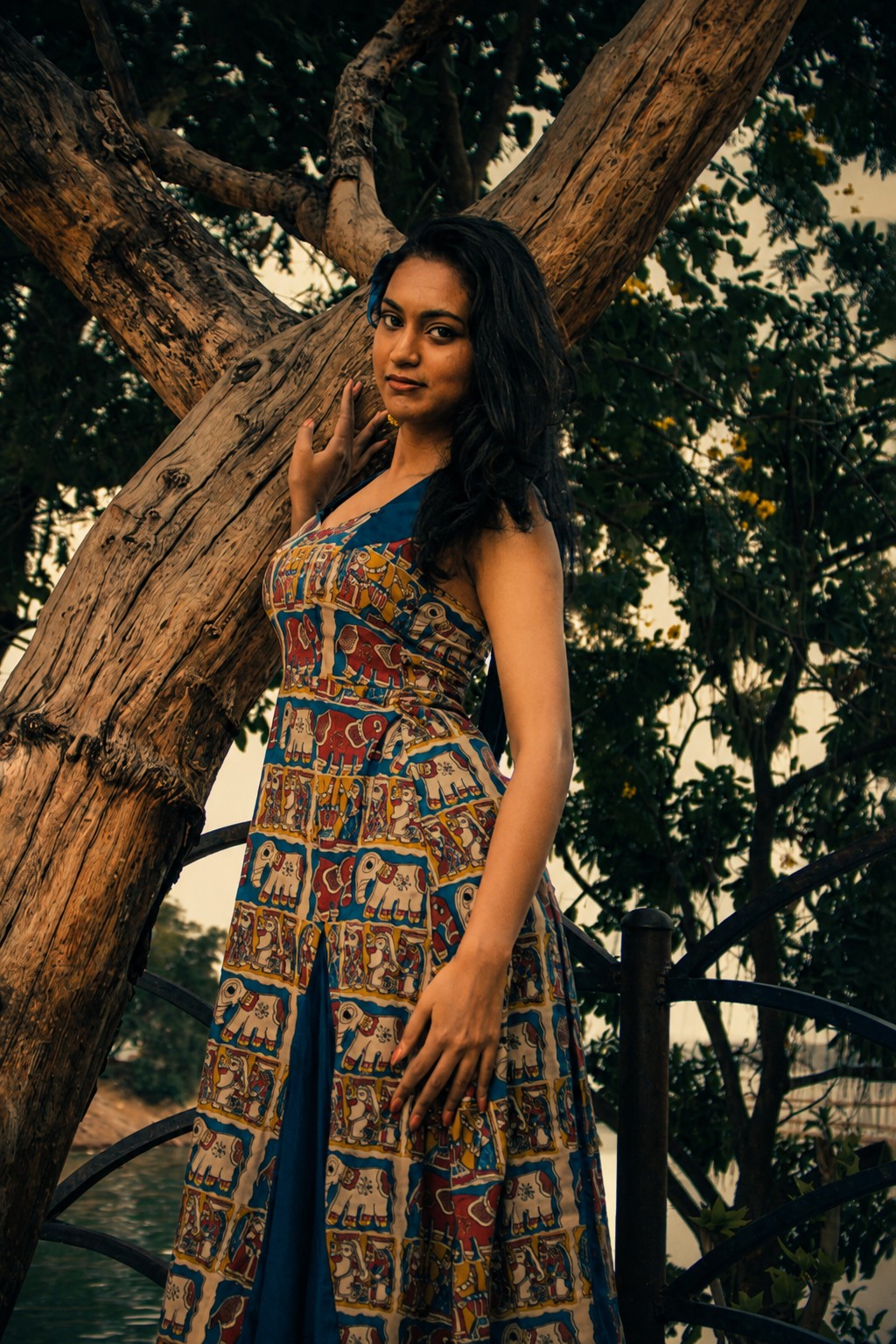 Kalamkari Cotton & Vichitra Silk Frock
