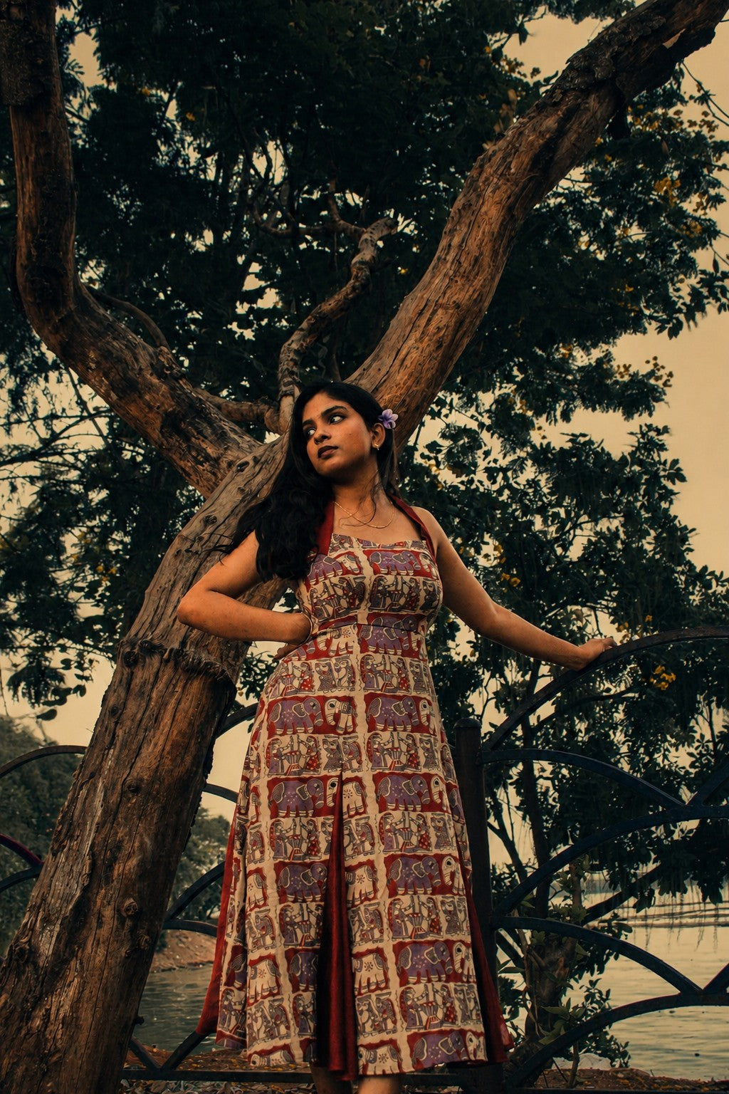 Kalamkari Cotton & Vichitra Silk Frock