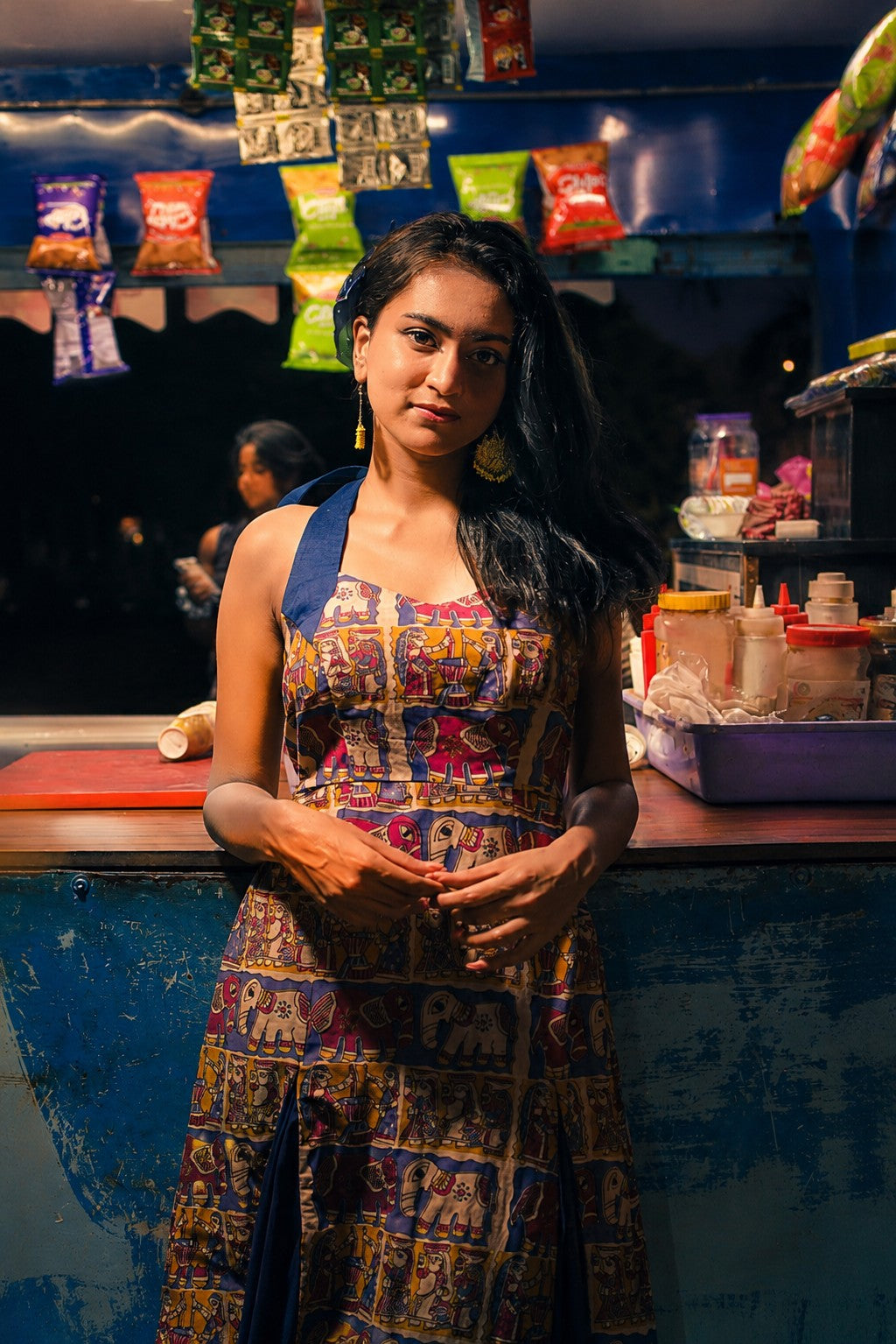 Kalamkari Cotton & Vichitra Silk Frock